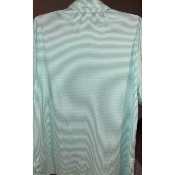Greg Norman ML75 Play Dry Mint Green Striped Polo Shirt L/G - Picture 6 of 8